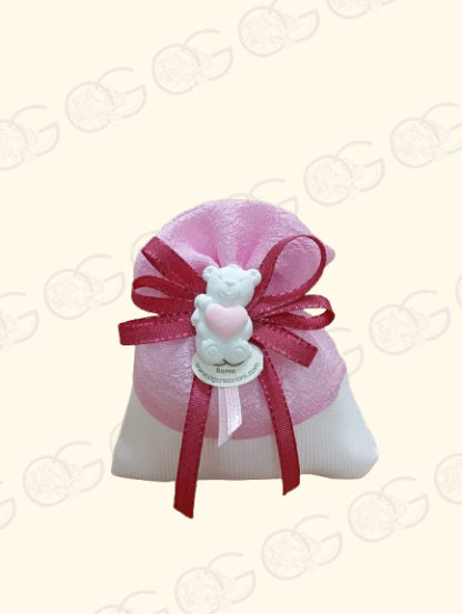 Sacchetto in taffetas con orsetto